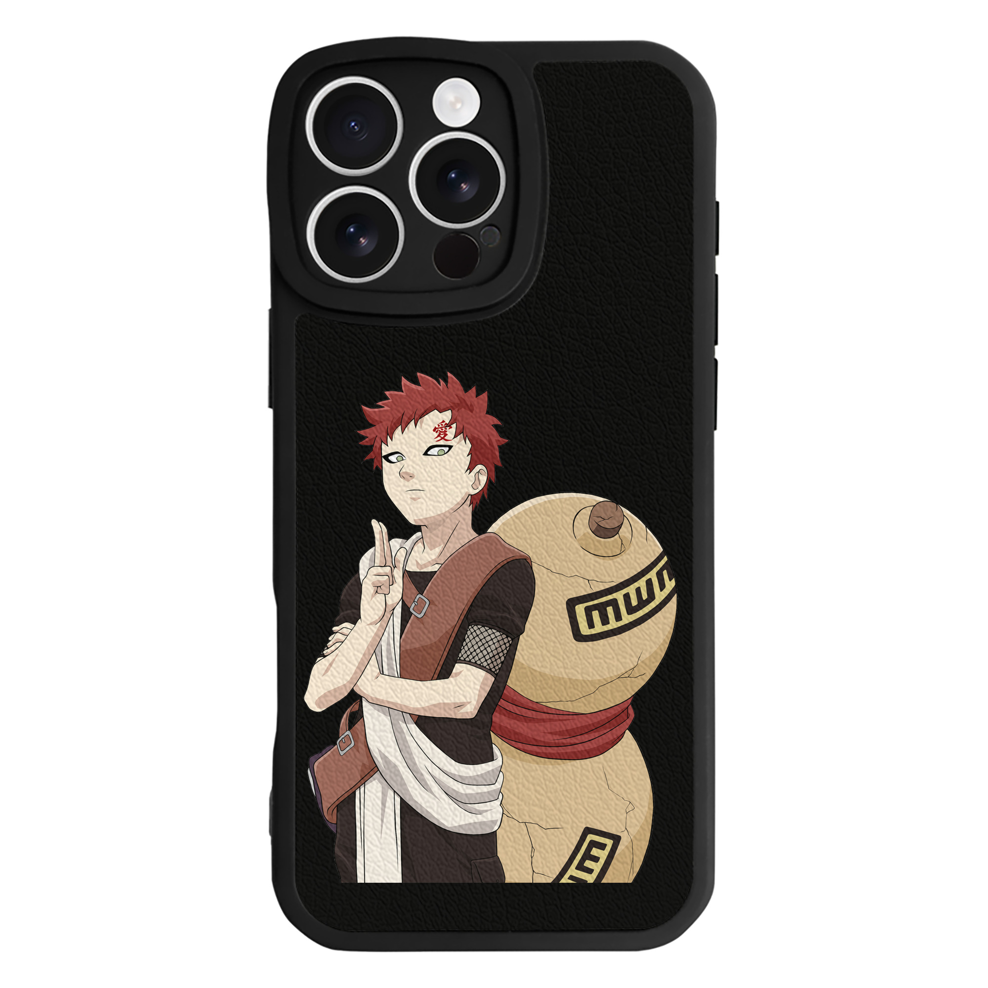 （画像用） NARUTO -ナルト- ガアラ Gaara 【iPhone 16シリーズ対応】シリコンスマホケース（レザー調） 材質：シリコン
